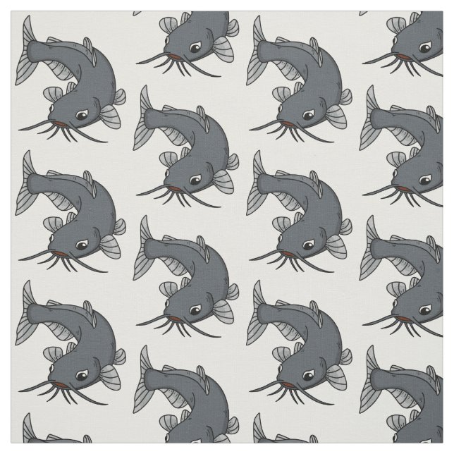 Tissu Illustration du poisson-chat mignon (Échantillon)