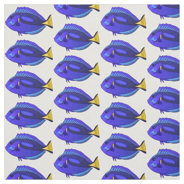 Tissu Illustration du poisson de la cuve bleue (Échantillon)