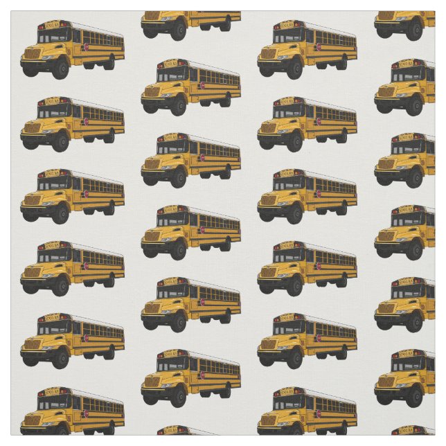 Tissu Illustration d'un autobus scolaire (Échantillon)