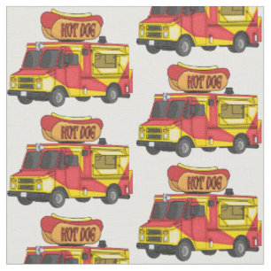 Tissu Illustration d'un camion de nourriture pour chien