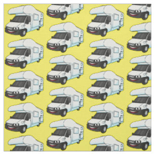 Tissu Illustration d'un campervan heureux