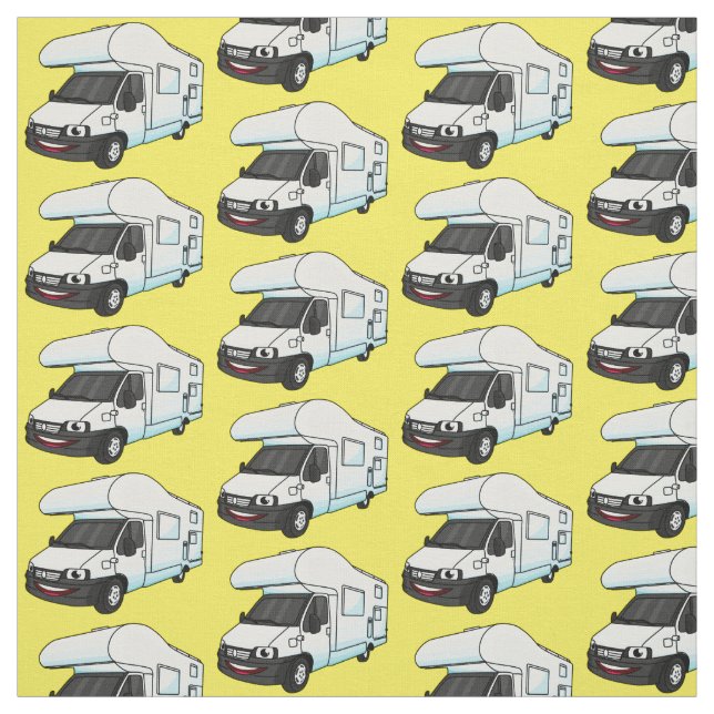 Tissu Illustration d'un campervan heureux (Échantillon)