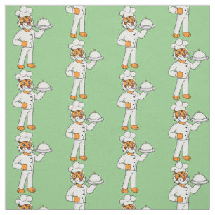 Tissu Illustration d'un chef tigre drôle et mignon