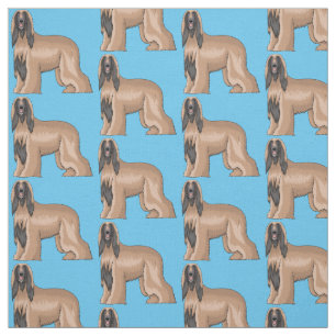 Tissu Illustration d'un chien hound afghan