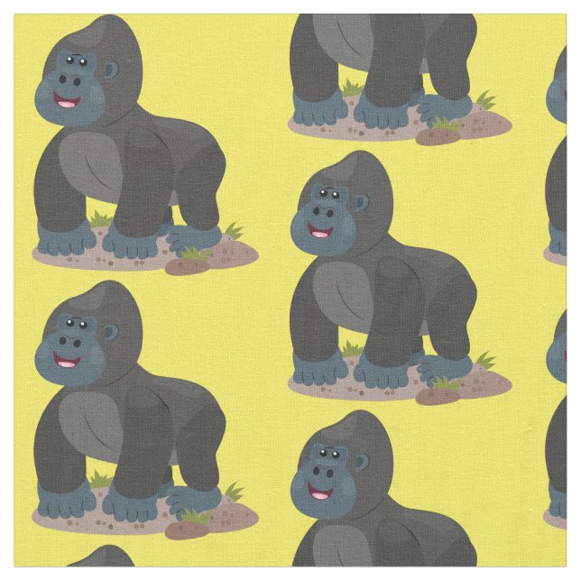 Tissu Illustration d'un grand joyeux gorille (Fermer)
