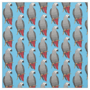 Tissu Illustration d'un perroquet gris en Afrique
