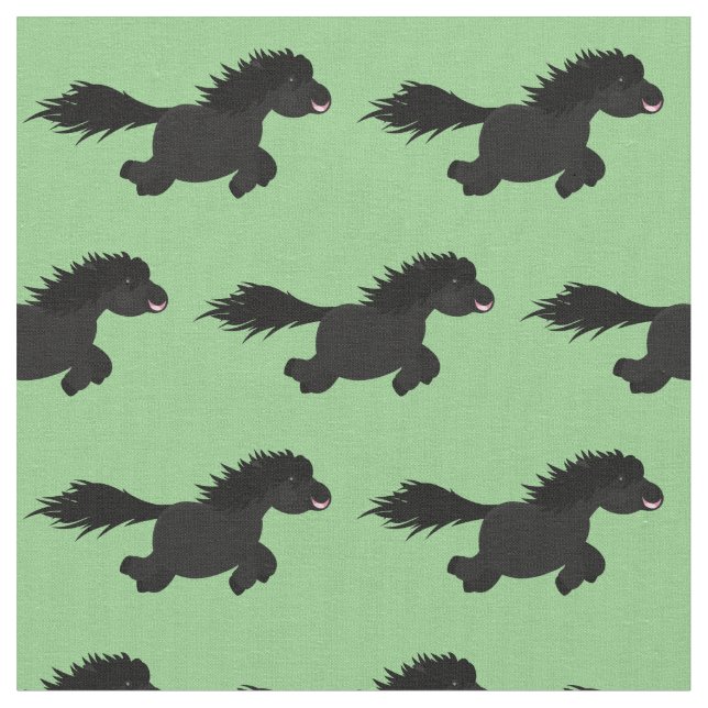 Tissu Illustration d'un poney de Shetland mignon (Fermer)