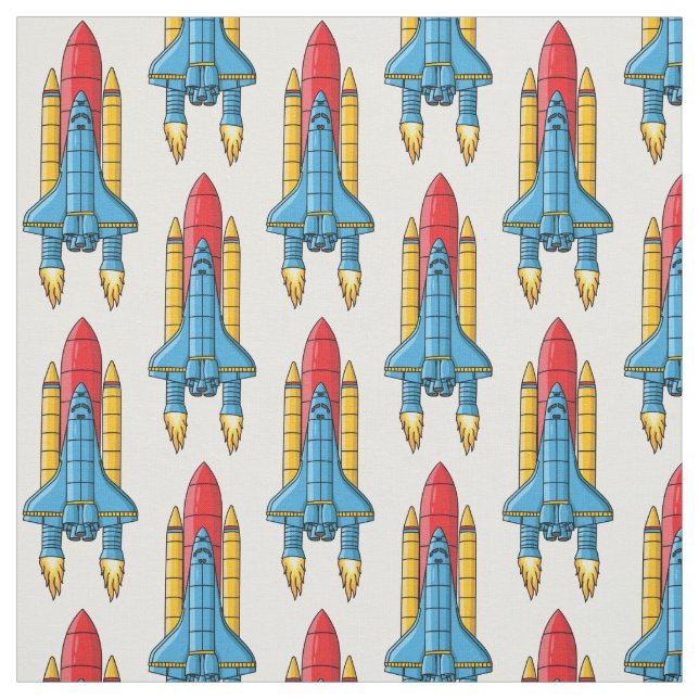 Tissu Illustration d'un vaisseau de fusées (Échantillon)