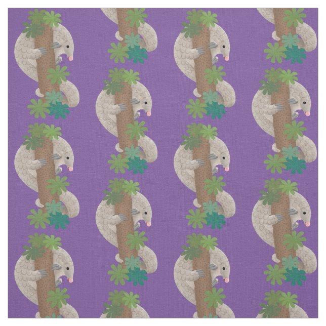 Tissu Illustration d'une anteure de pangolin mignonne (Échantillon)