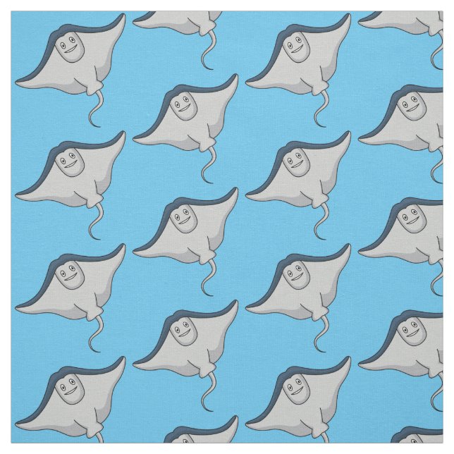 Tissu Illustration d'une caricature de poisson stingray (Échantillon)