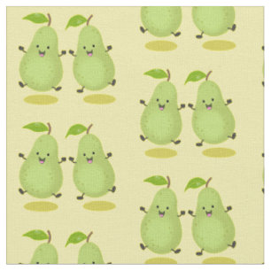 Tissu Illustration d'une paire de poires mignonne
