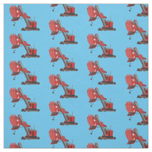 Tissu Illustration d'une pelle à vapeur rouge mou