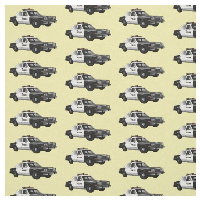 Tissu Illustration d'une voiture de police (Échantillon)