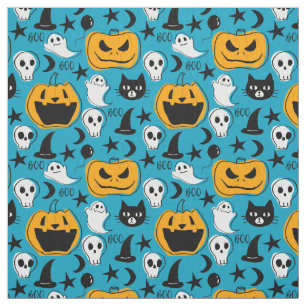 Tissu Illustration mignonne de créatures de Halloween
