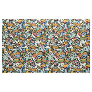 Tissu Illustration moderne de la jungle de Tiki au milie