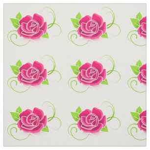 Tissu Illustration rose