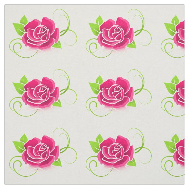 Tissu Illustration rose (Échantillon)