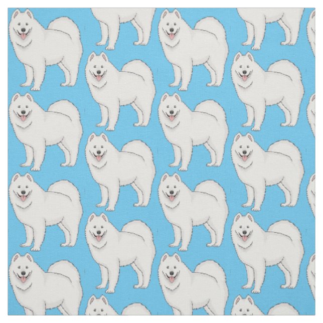 Tissu Illustration Samoyed dog (Échantillon)