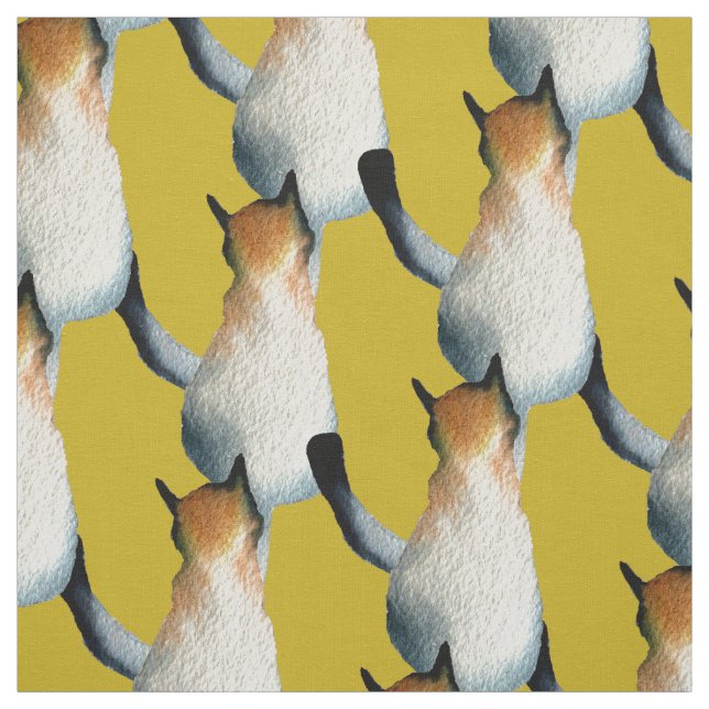 Tissu Illustration Tabby noir et brun (Échantillon)