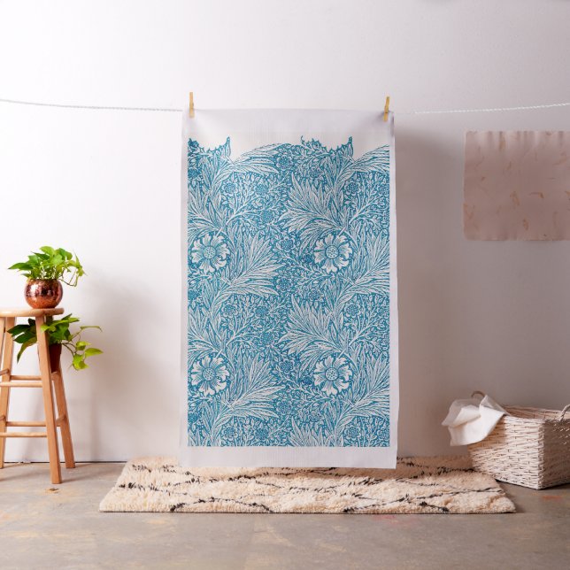 Tissu Illustration vintage Blue Marigold Ornament (In Situ)