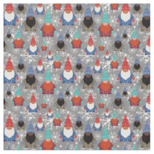 Tissu Illustrations de flocon de neige Gnome Motif de No