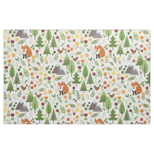 Tissu Illustrations scandinaves de style sur le motif