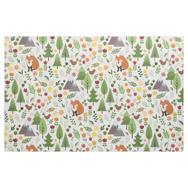 Tissu Illustrations scandinaves de style sur le motif (Yard)