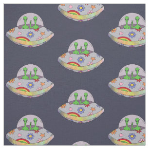 Tissu Ils viennent dans l'UFO de paix