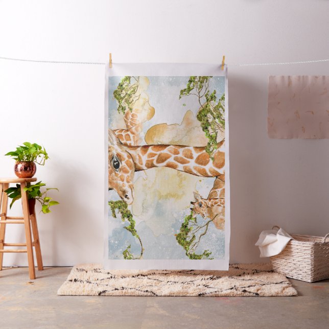 Tissu Image d'animal de portrait de girafe (In Situ)