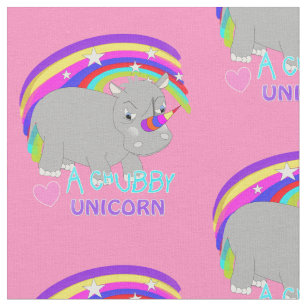 Tissu Imaginaire Arc-en-ciel mignon Chubby Unicorn Amusa