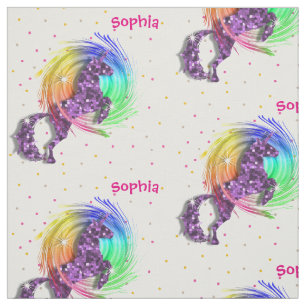 Tissu Imaginaire arc-en-ciel mignon Unicorn Impression p