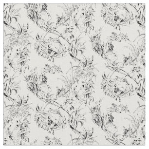 Tissu Imaginaire Floral vintage français Toile-Black