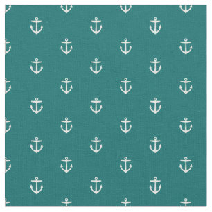 Tissu Impression d'Ancre Turquoise foncée