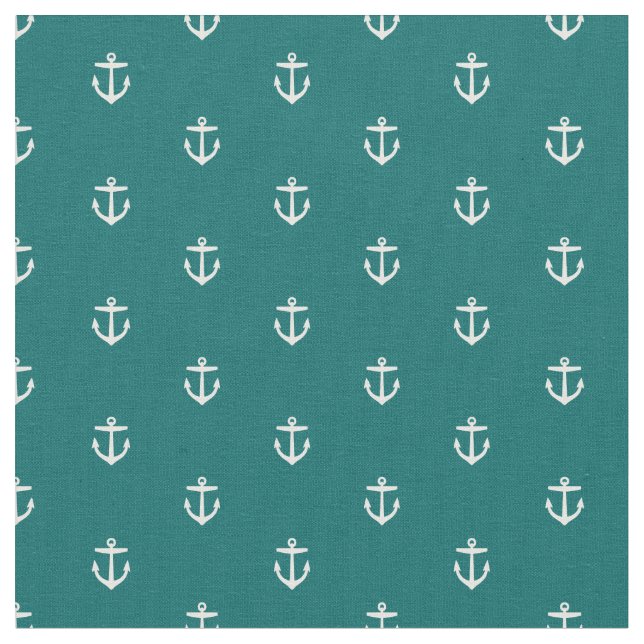 Tissu Impression d'Ancre Turquoise foncée (Fermer)