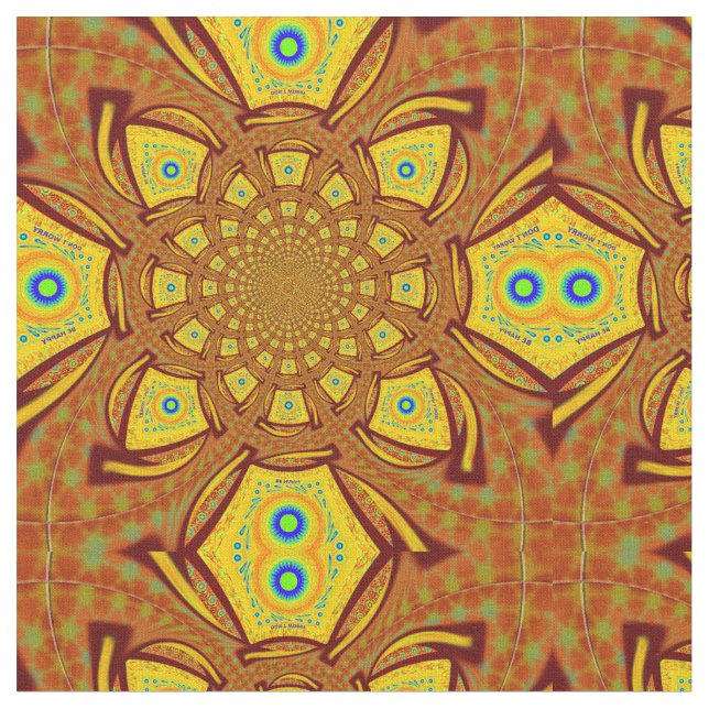 Tissu Impression d'art Kaleidoscope d'or (Fermer)