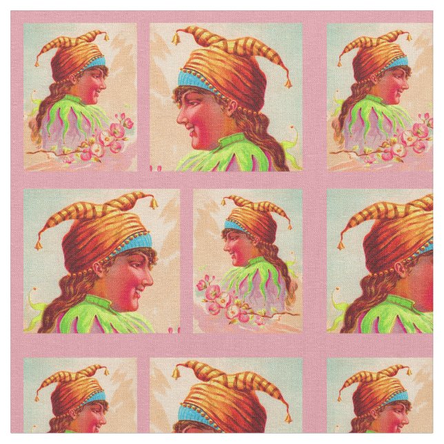 Tissu Impression de jester de femme victorienne (Fermer)