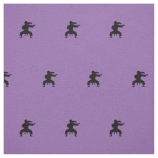 Tissu Impression de Karateka minimaliste violet et noir