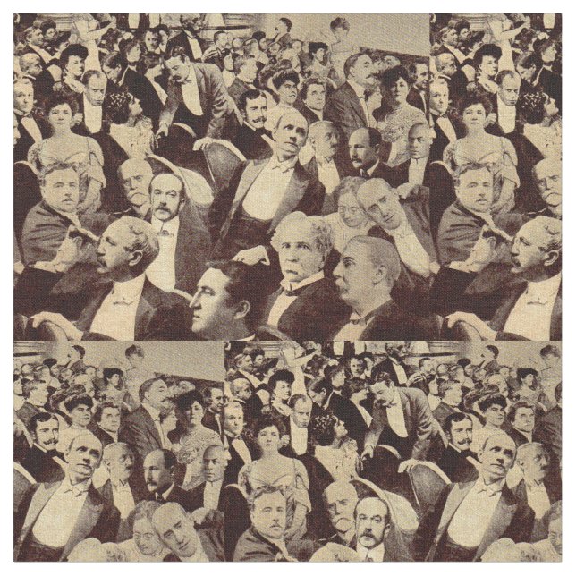 Tissu Impression de la scène de foule des années 1920 (Fermer)