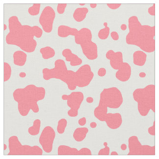 Tissu  Impression de vache rose saumon 