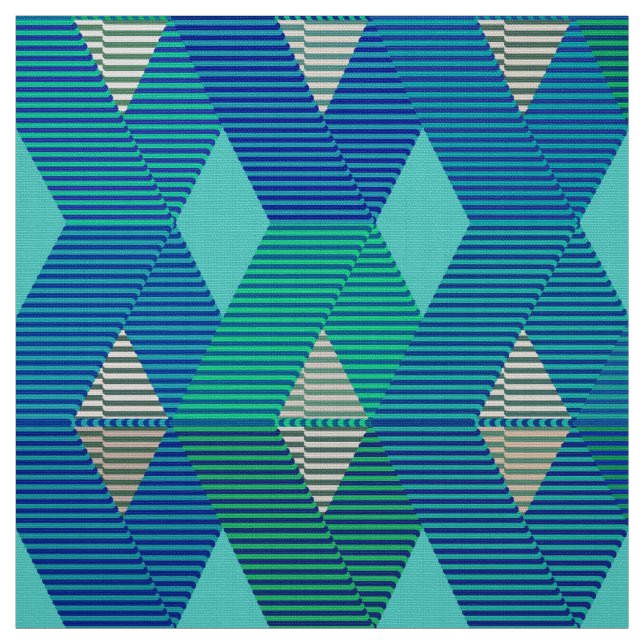 Tissu Impression diamant moderne du milieu du siècle, Tu (Échantillon)