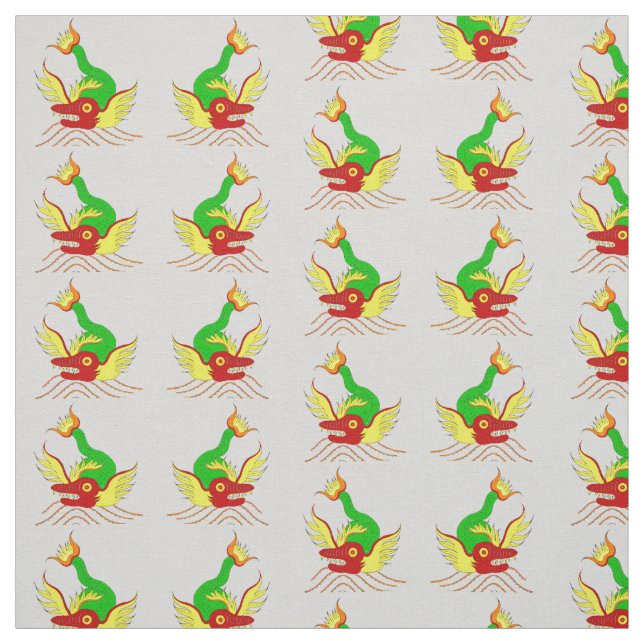 Tissu impression effrayante de dragon (Échantillon)