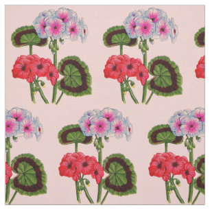 Tissu impression florale d'impression de géraniums