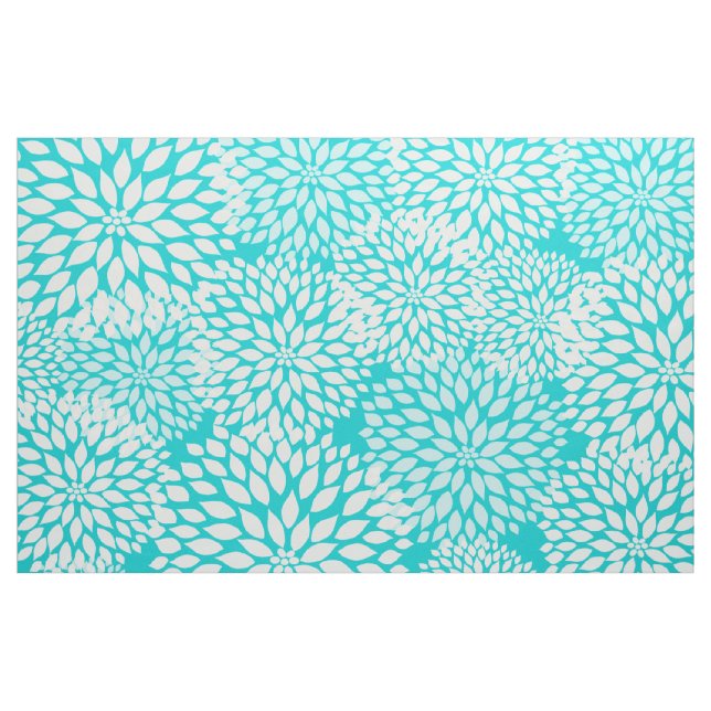 Tissu Impression florale moderne blanche de dahlia de (Yard)