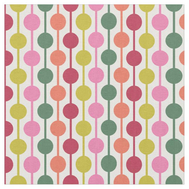 Tissu Impression géométrique rétro 1970 Noël à motifs (Fermer)