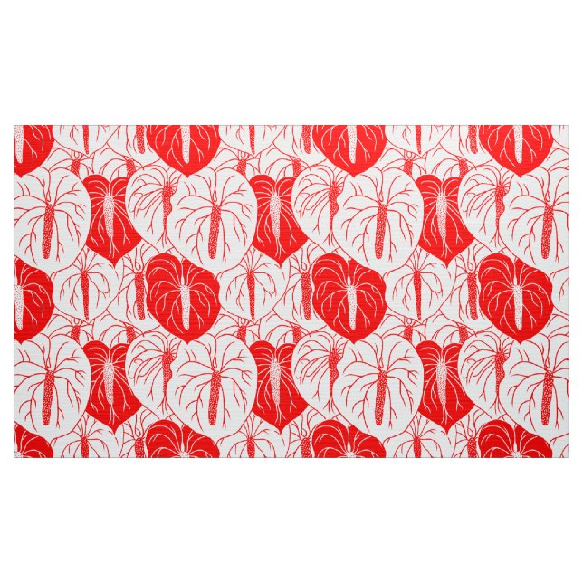 Tissu Impression hawaïenne moderne Anthurium tuile sans  (Yard)