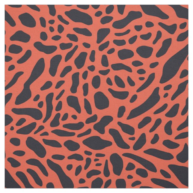 Tissu Impression jaguar en gras - noir et rouge (Échantillon)