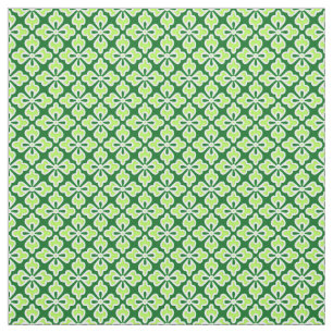 Tissu Impression kimono floral, vert citron et pin
