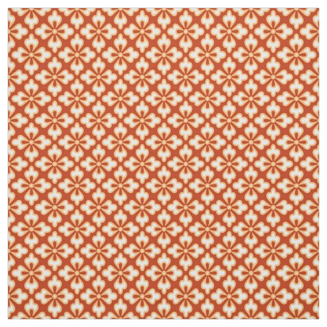 Tissu Impression kimono florale, mandarin orange (Échantillon)