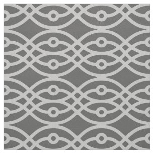 Tissu Impression kimono, gris foncé et gris argenté