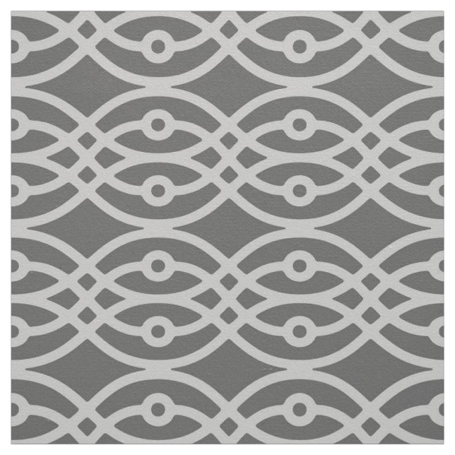 Tissu Impression kimono, gris foncé et gris argenté (Échantillon)